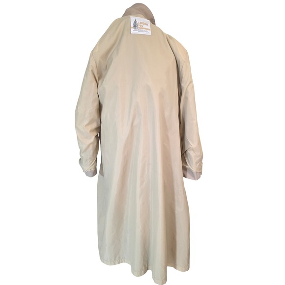 London Fog Double Breasted Trench Coat Beige Belted Full Length Women 10 Petite - Picture 4 of 6